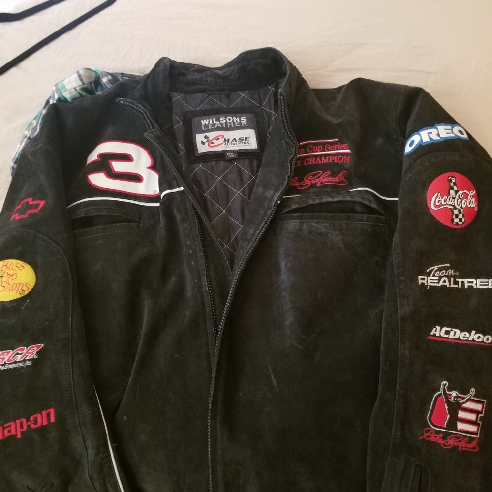 100 % leather men's dale Earnhardt coat